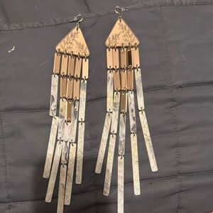 Elegant Gold and Silver Dangle Earrings